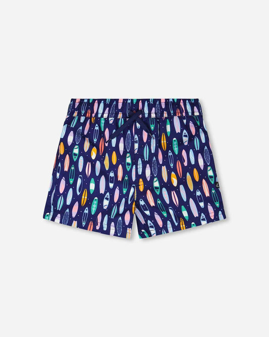 Boardshorts Blue Surfboard Print
