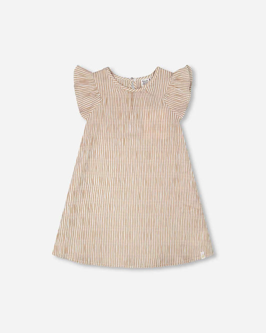 Striped Dress Off White And Sand