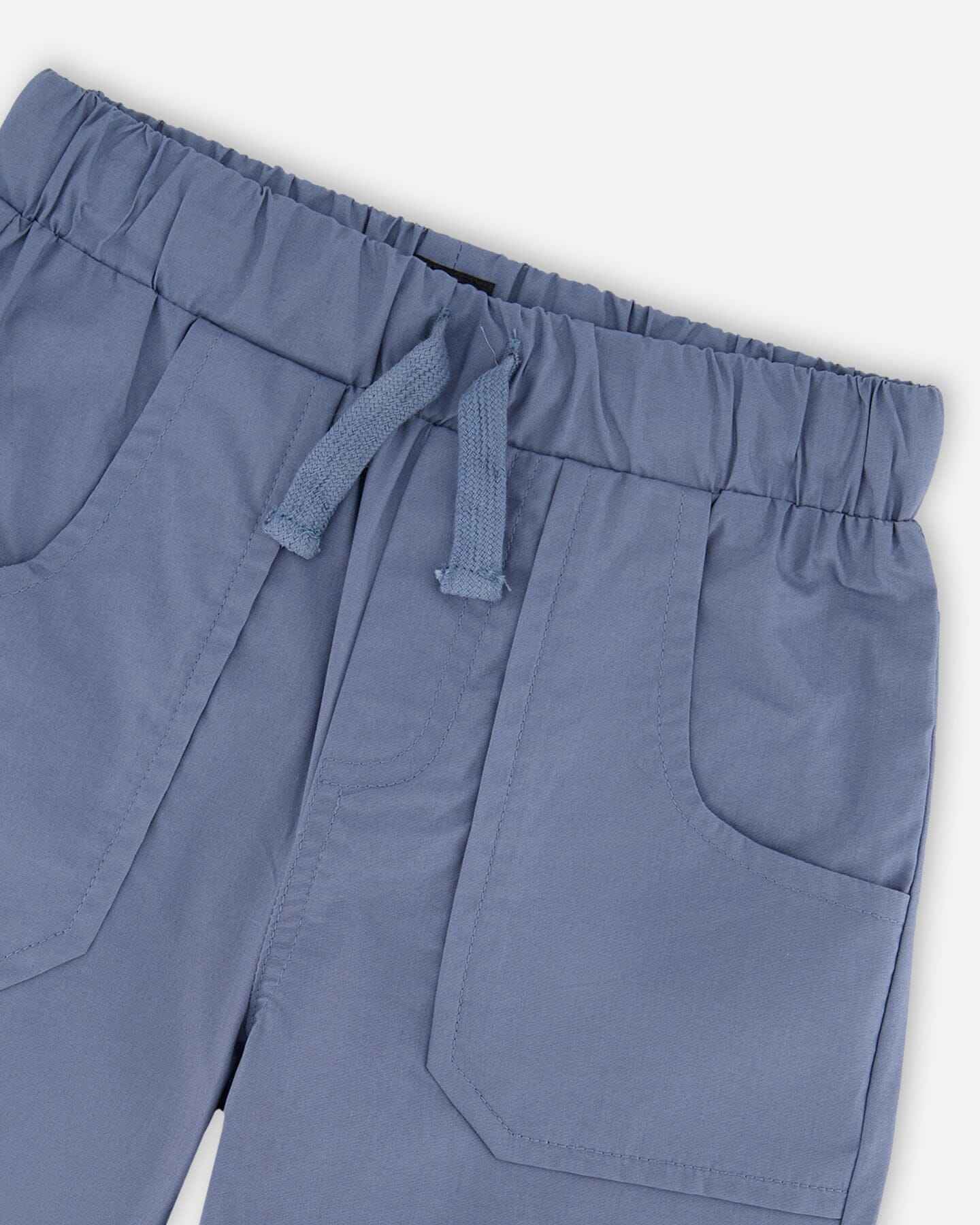 Parachute Jogger With Patch Pockets Blue Grey