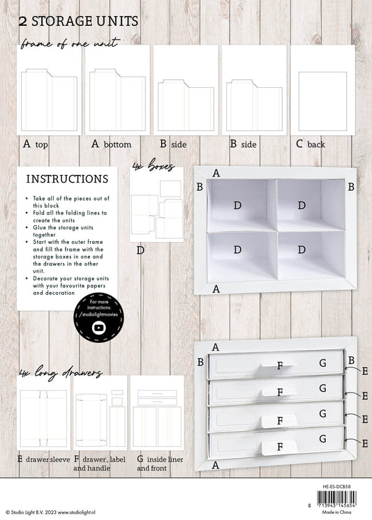 HEN DIY Storage Block Drawer Units Essentials 210x294x5mm 24 SH nr.58