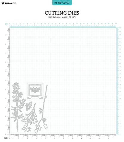HEN Cutting Dies Long Botanical Twigs Natures Dream 103x142x1mm 8 PC nr.707