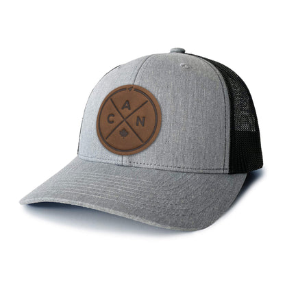 Canada Compass Leather Patch Trucker Hat