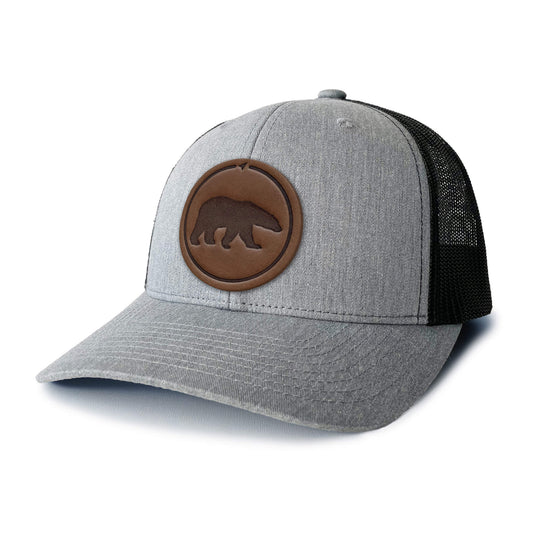 Polar Bear Leather Patch Trucker Hat
