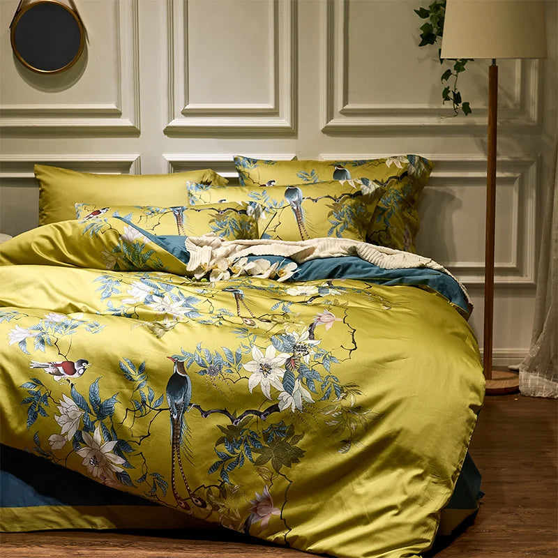 Eden 600 TC Elegant Cotton Duvet Set - Olive Green