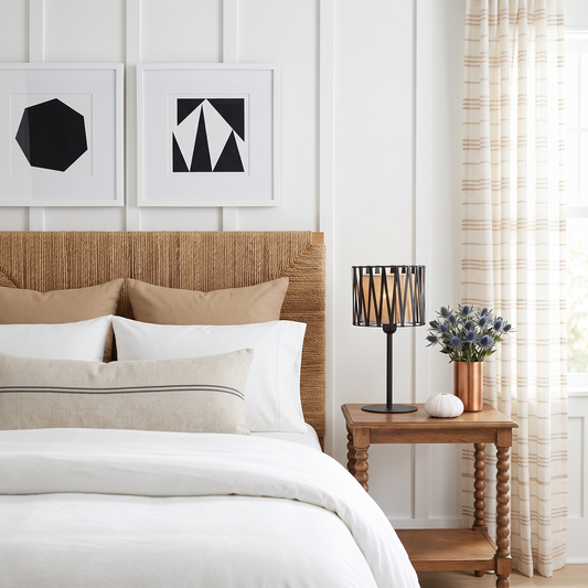 HARMONY NATURE Woven Jute Table Lamp for Bedroom & Nightstand (Clearance)