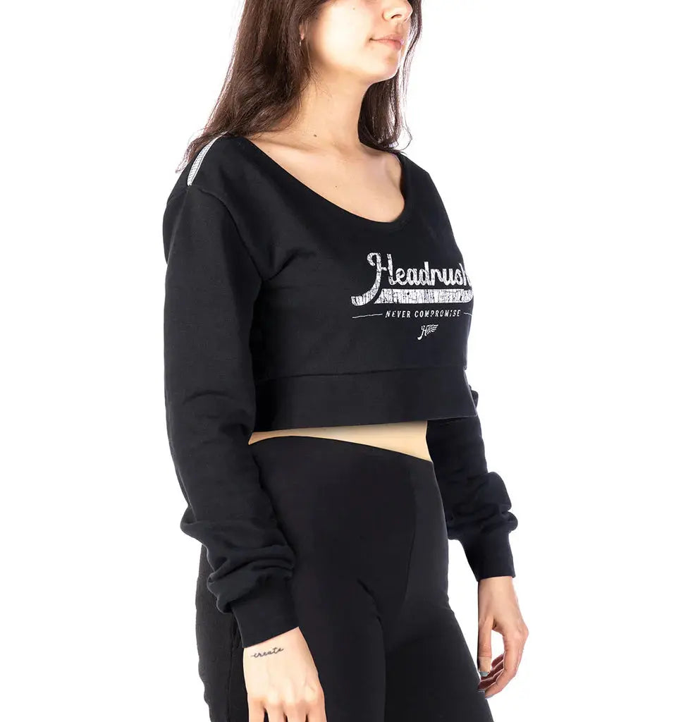 Headrush Angel Wings Cropped V-Neck Sweatshirt