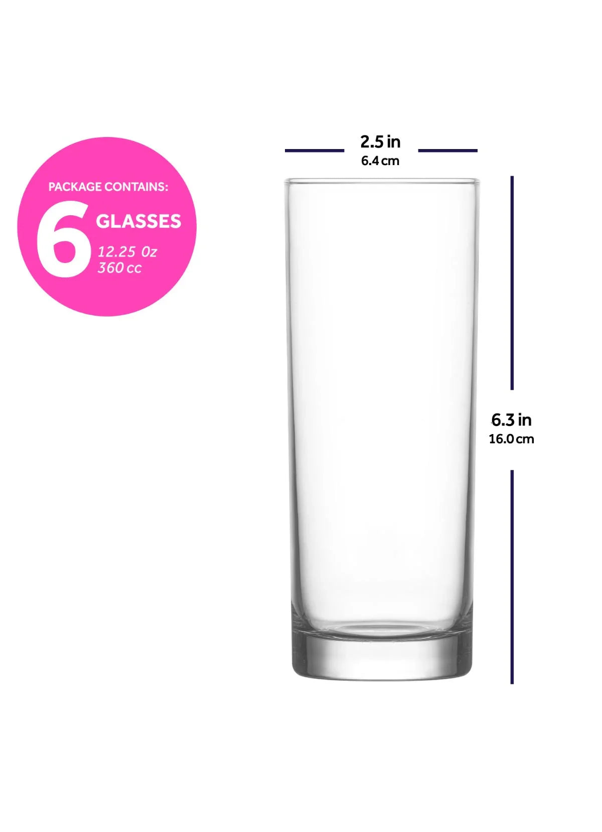 Collins Cocktail Glasses 12.25 oz - LAV Liberty - Set of 6