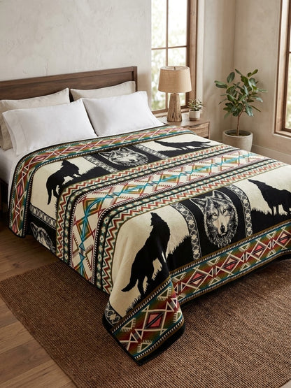 OLDTRIBES™ Plains Wolf Alpaca Blanket