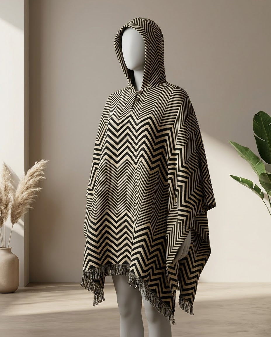 Southwestern style HandMade Wool Poncho