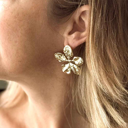 Large Flower Stud Earrings