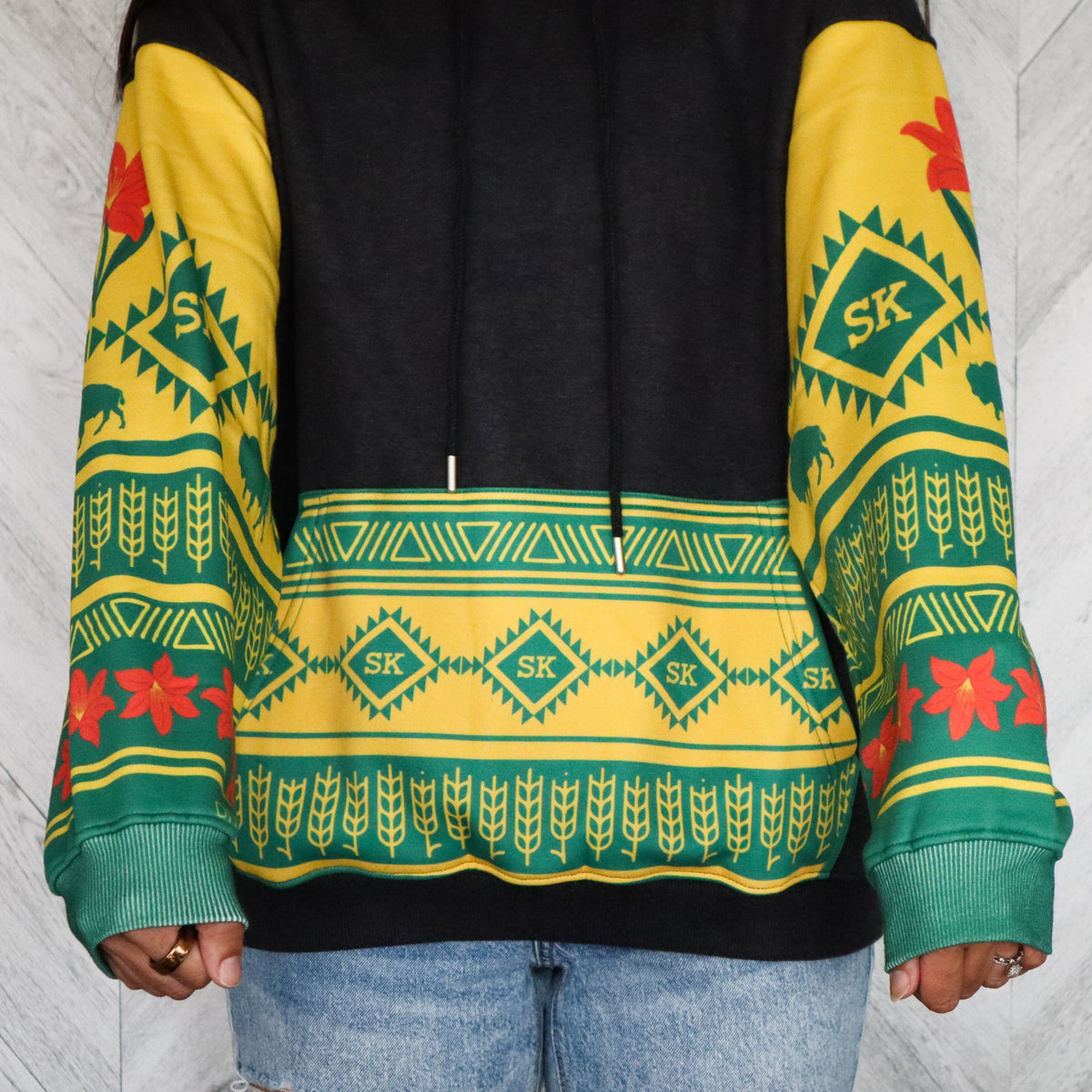 Prairie Mosaic Bunnyhug  | Saskatchewan Hoodie | Prairie Apparel