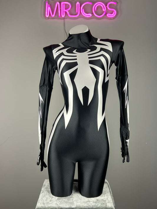 【DISCONTINUED】Symbiote Spider Cosplay Bodysuit | Spandex Black Spider Costume
