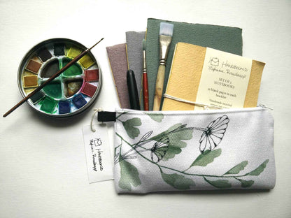 Zippered Cotton Canvas Pencil Case | Spring Blossom