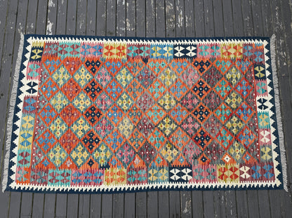 Afghan Maimana Kelim Teppich | 1,37 m x 2,29 m
