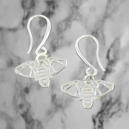 Elephant Charm Earrings In Silver Plate