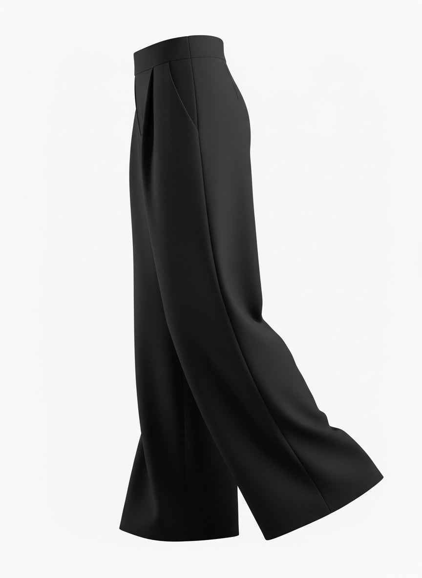 Luxeflow - Elevated Wide Leg Sweatpants Trouser Pants Black