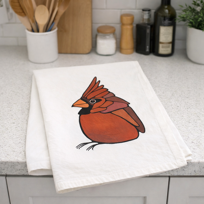100% Organic Cotton Tea Towel - Cardinal