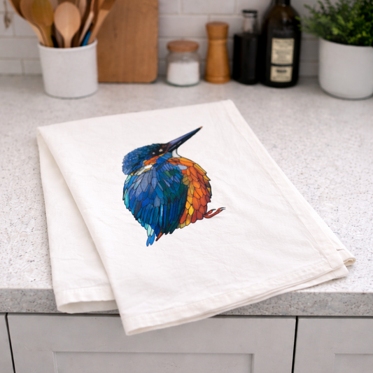 100% Organic Cotton Tea Towel - Kingfisher