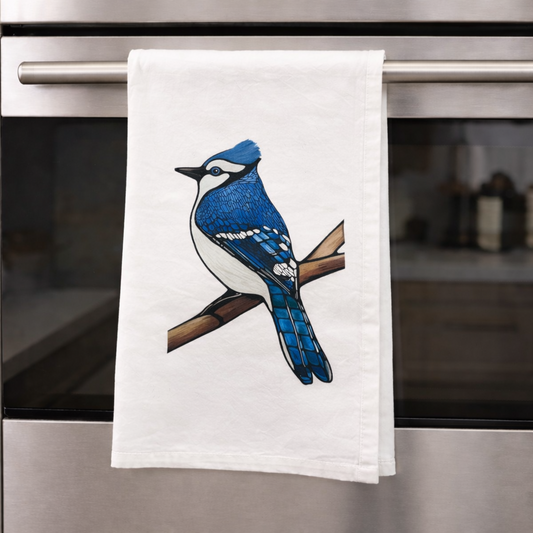 100% Organic Cotton Tea Towel - Blue Jay