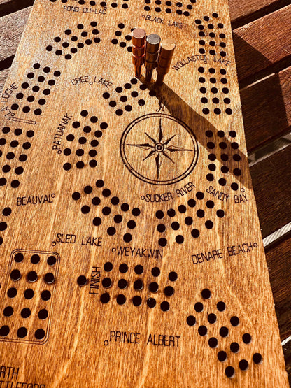 Saskatchewan Shaped Cribbage Board