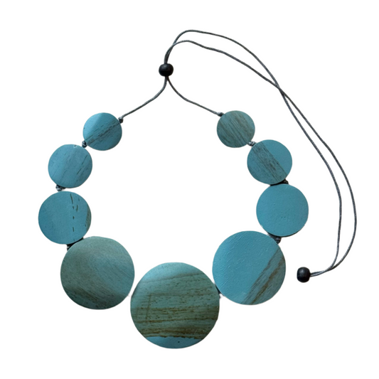 Wooden Flat Disk Necklace