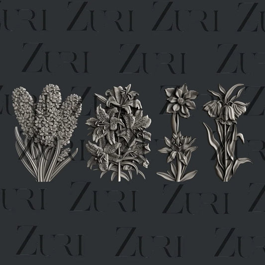 Zuri Designs Flower Blooms Set 2