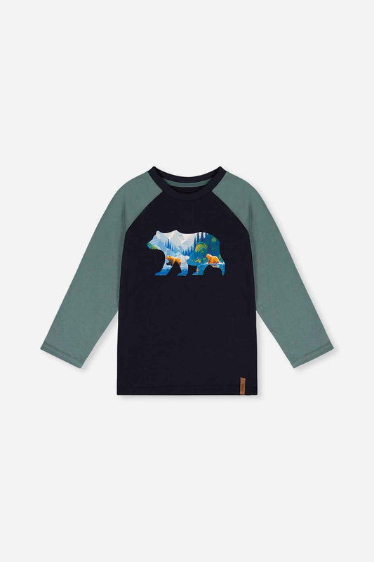 Raglan T-Shirt Dark Blue And Green