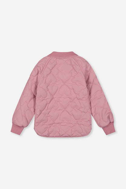 Quilted Raglan Sleeve Jacket Mauve Pink