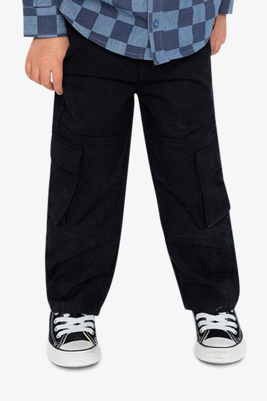 Twill Pants With Cargo Pockets Dark Blue