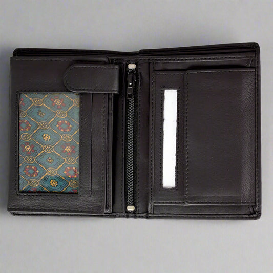 JBG International Men's Snap Close Flip Bifold Leather Wallet