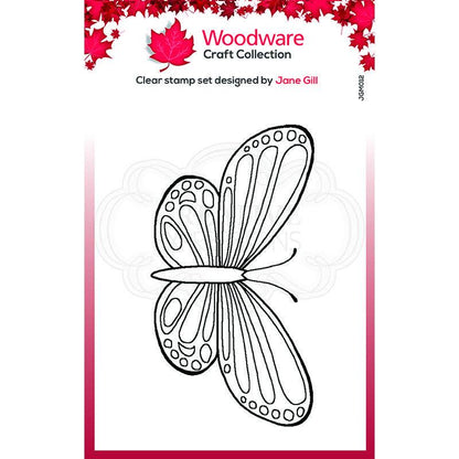 Woodware Clear Singles Mini Wings - Common Blue 2.6 in x 1.7 in Stamp