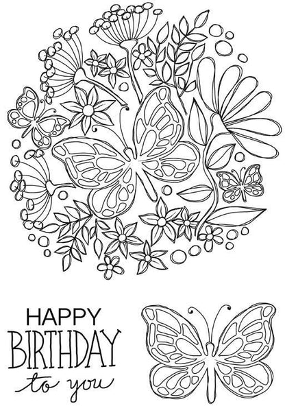 Woodware Clear Singles - Butterfly Posy