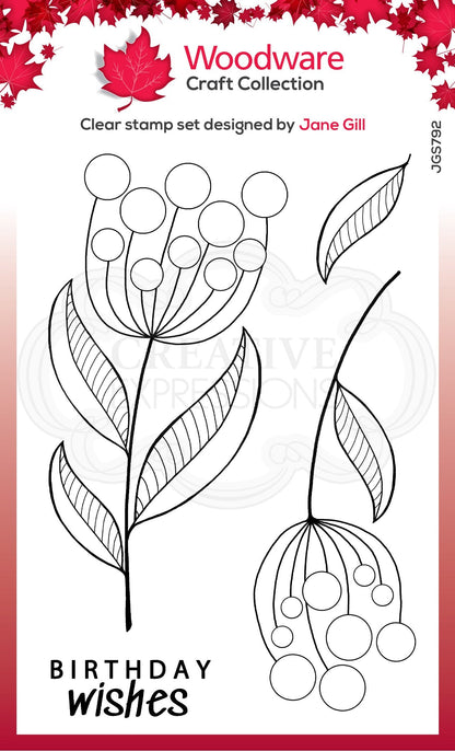Woodware Clear Singles Bubble Bloom Jeanie 4 in x 6 in Stamp