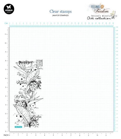 JMA Clear Stamp Script Strelitzia Feelings Of Freedom 88x197x3mm 1 PC nr.420