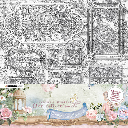 JMA Acetate Sheets Tickets & Grunge Romantic Moments 203x203x2mm 6 SH nr.03