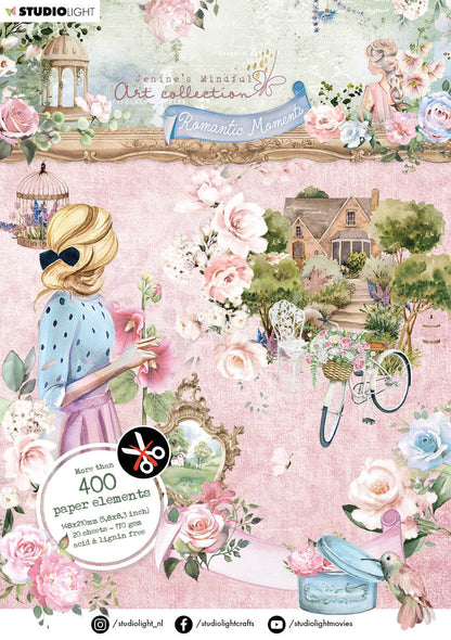 JMA Die Cut Block Paper Elements Romantic Moments 148x210x5mm 20 SH nr.52