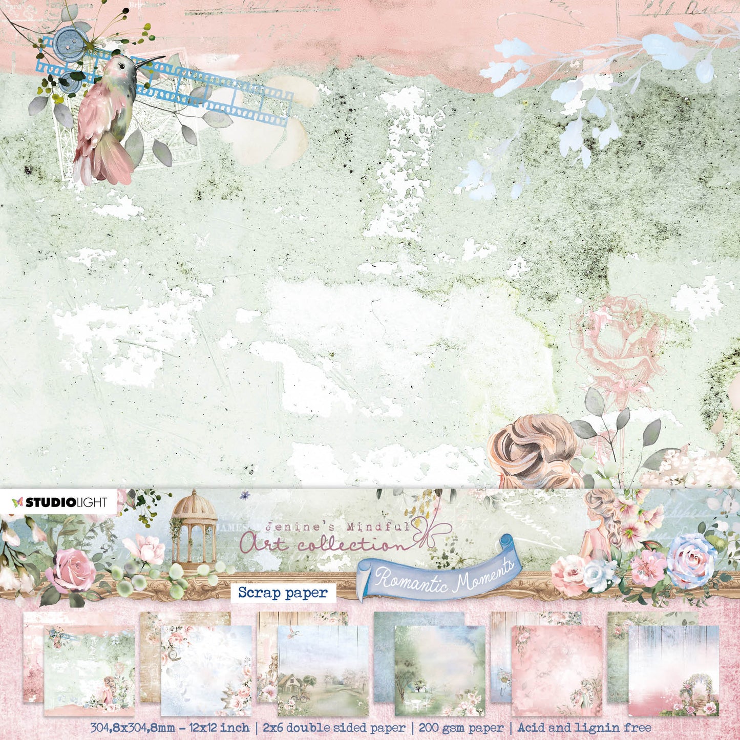 JMA Paper Set Background Patterns Romantic Moments 304.8x304.8x3mm 12 SH nr.32