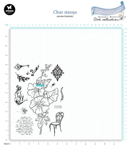 JMA Clear Stamp Hollyhock Romantic Moments 135x197x3mm 12 PC nr.483
