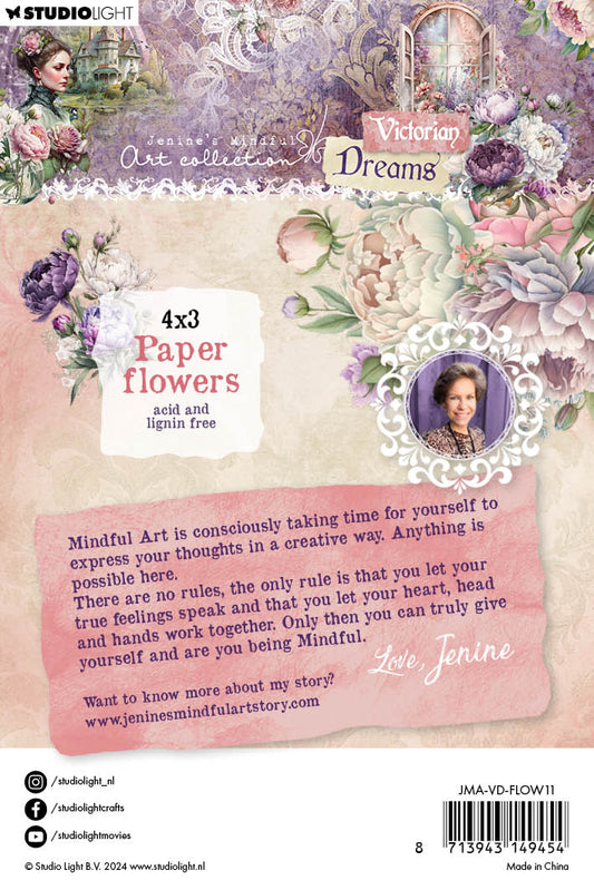 JMA Paper Flowers 3, 4 & 5 cm Victorian Dreams 12 PC