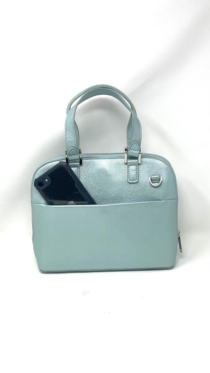 Sac à main en cuir Bleu Céleste, Justine