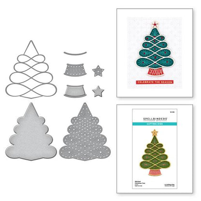 Stitched Christmas Tree Etched Dies from the Christmas Collection