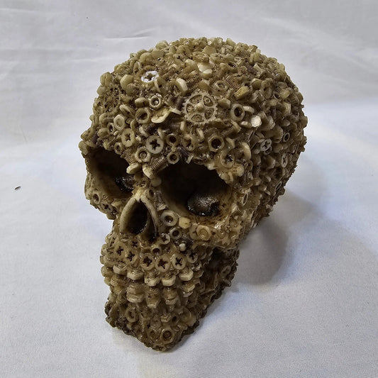 Junkyard Mechanic Skull Figurine