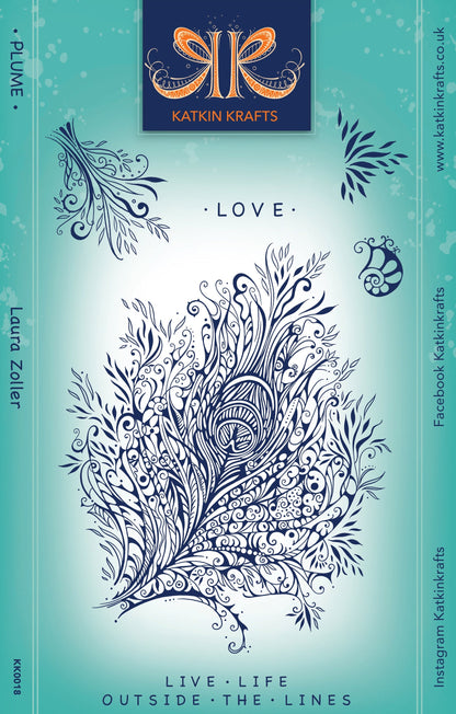 Katkin Krafts Plume 6 in x 8 in Clear Stamp Set