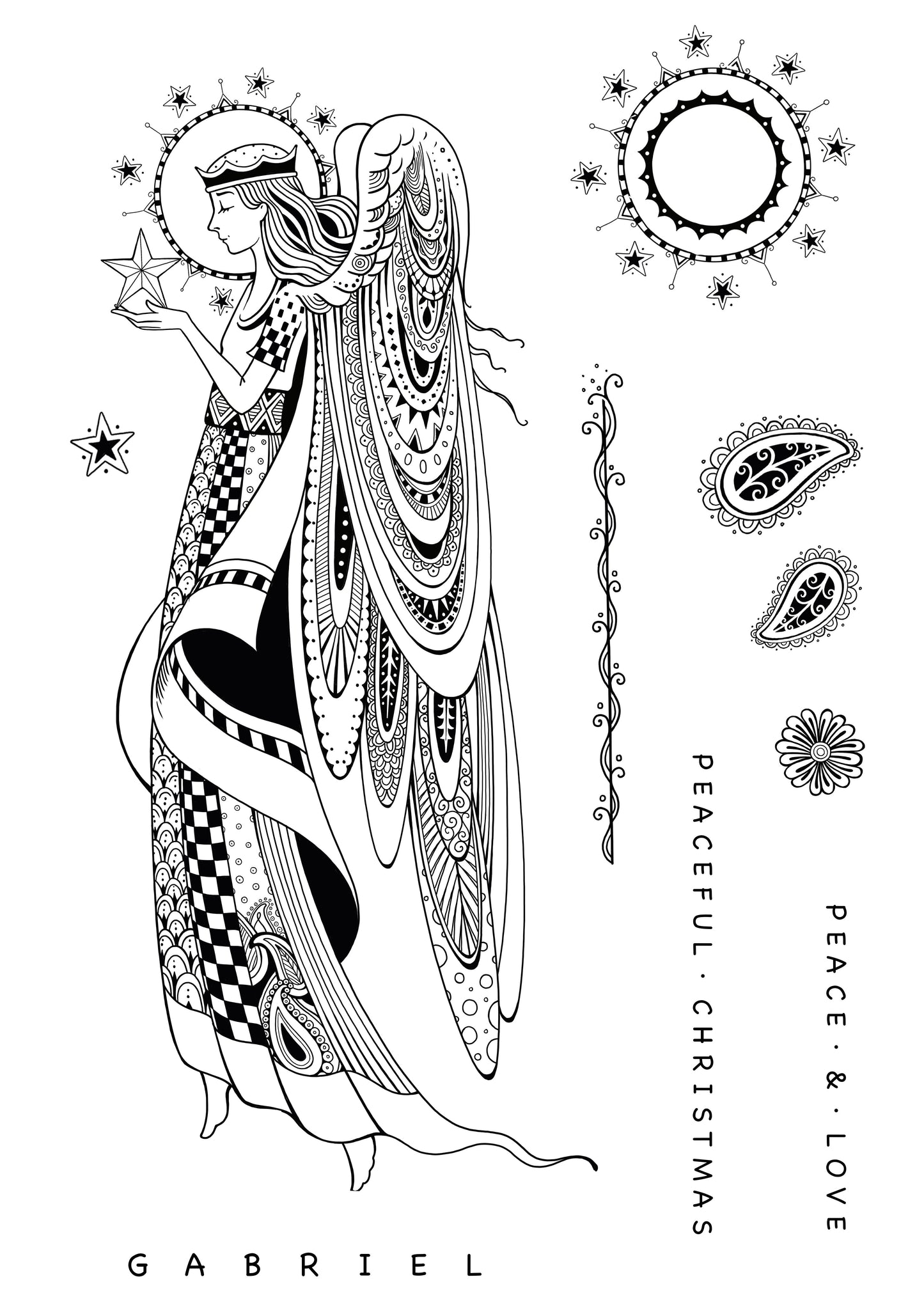 Katkin Krafts Gabriel 6 in x 8 in Clear Stamp Set