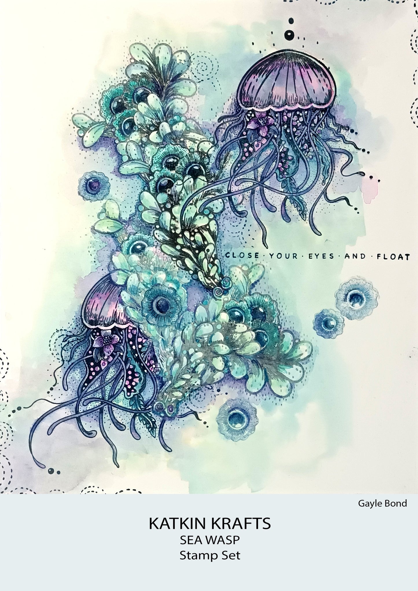 Katkin Krafts Sea Wasp 6 in x 8 in Clear Stamp Set