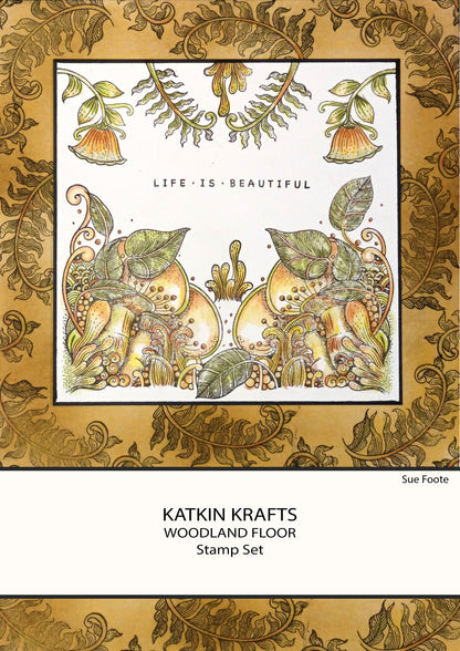 Katkin Krafts Woodland Floor 6 in x 8 in Clear Stamp Set