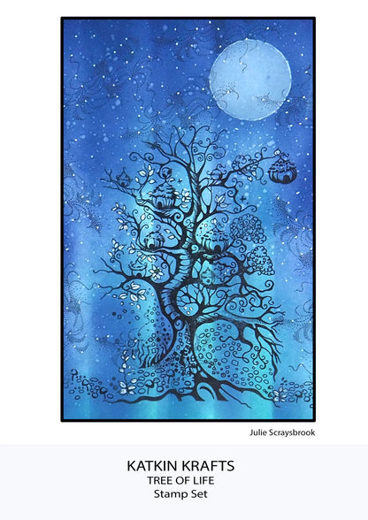 Katkin Krafts Tree Of Life 6 in x 8 in Clear Stamp Set