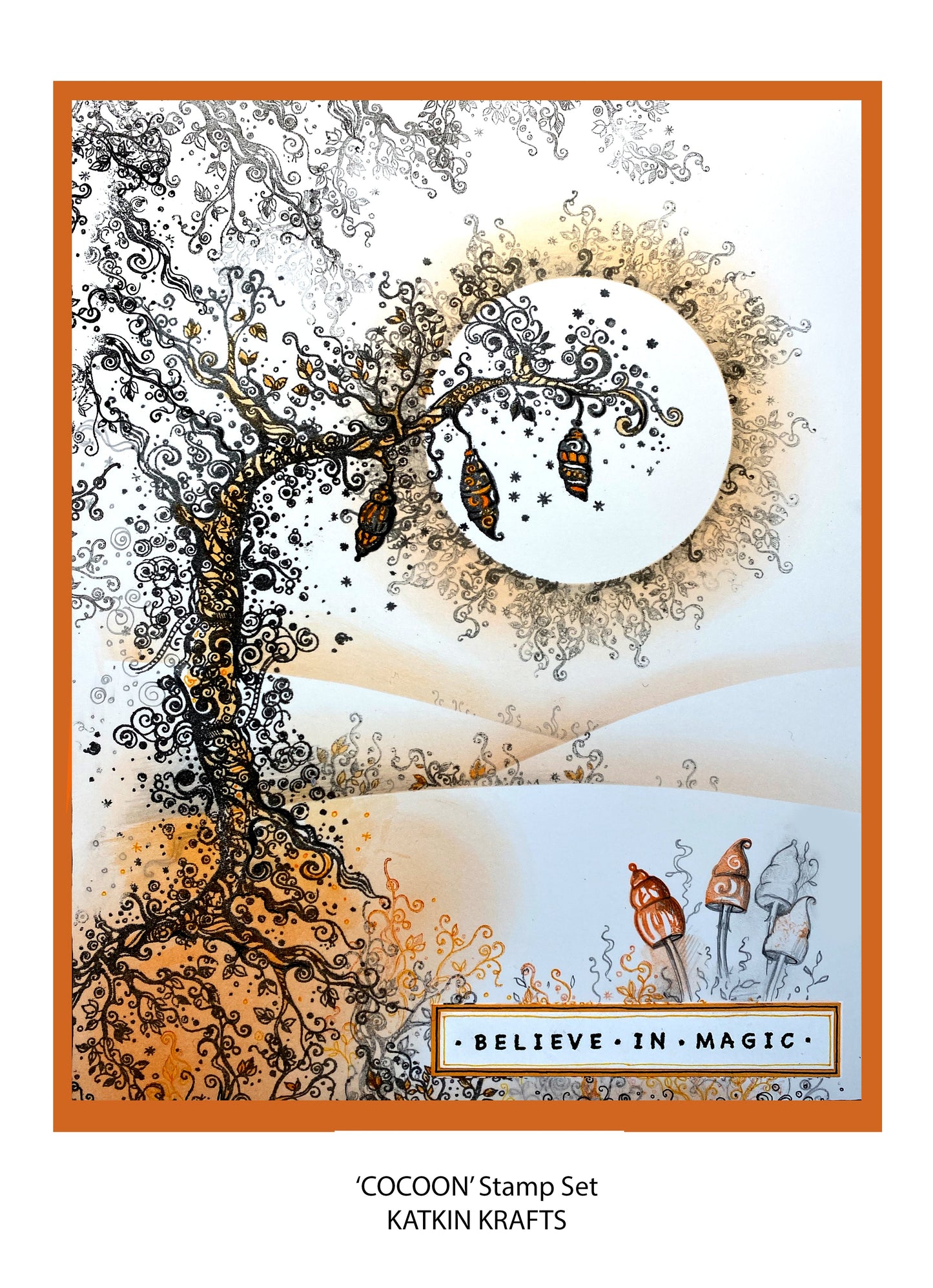 Katkin Krafts Cocoon 6 in x 8 in Clear Stamp Set