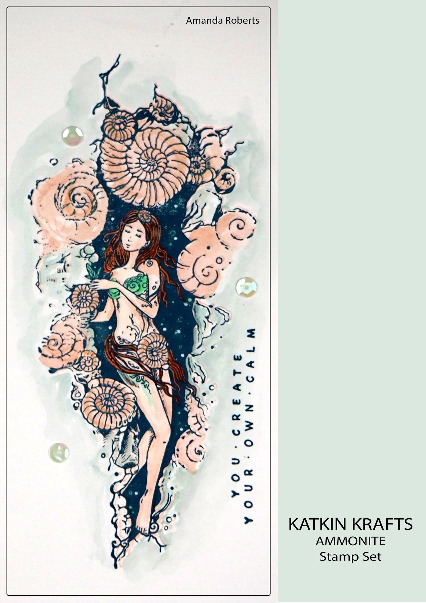 Katkin Krafts Ammonite 6 in x 8 in Clear Stamp Set
