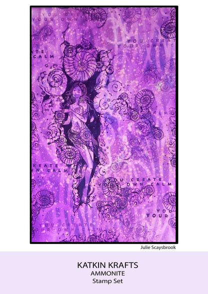 Katkin Krafts Ammonite 6 in x 8 in Clear Stamp Set